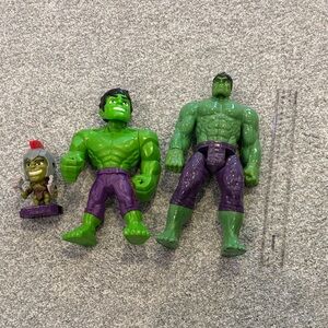 Hulk Action Figure Set  of 3 - Green and Purple